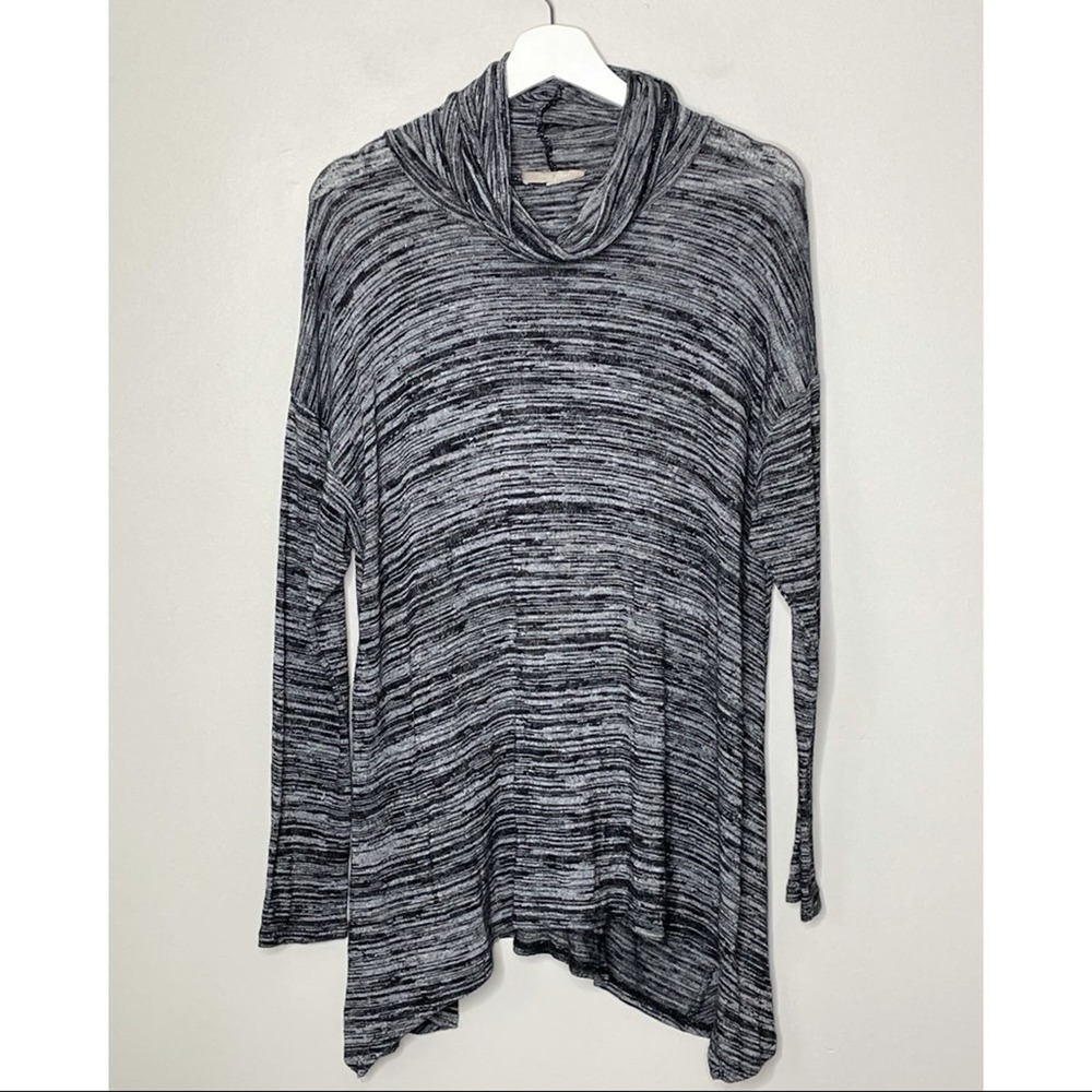 JOAN VASS | Asymmetrical Hem Cowl Neck Tunic | S